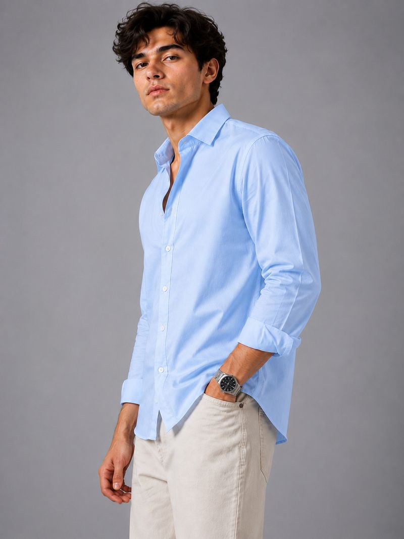 Mardexx Men's Solid Casual Spread Shirt - Image 4