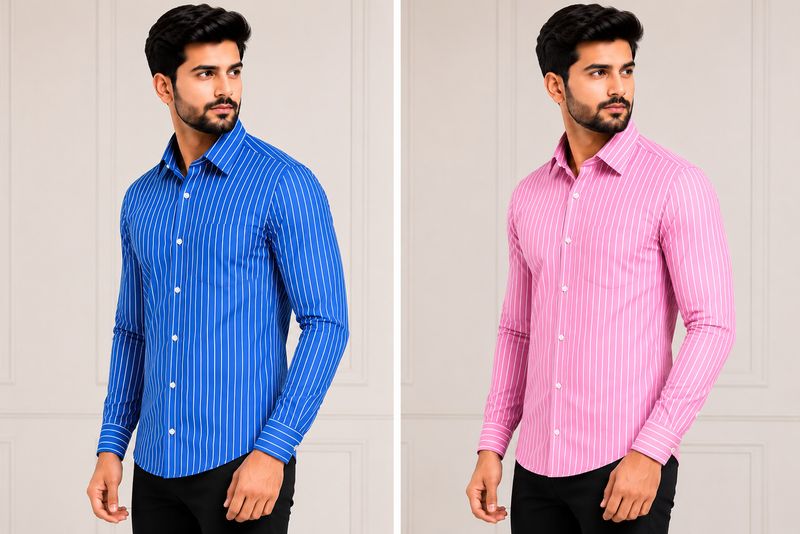 NEOBOTT Men Slim Fit Striped Shirt - Image 4