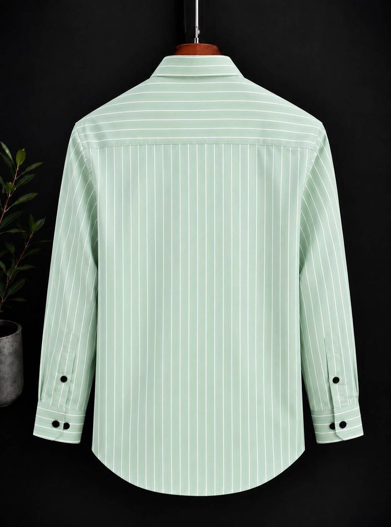 indicare Men Regular Fit Striped Ribbed Collar Shirt - Image 4