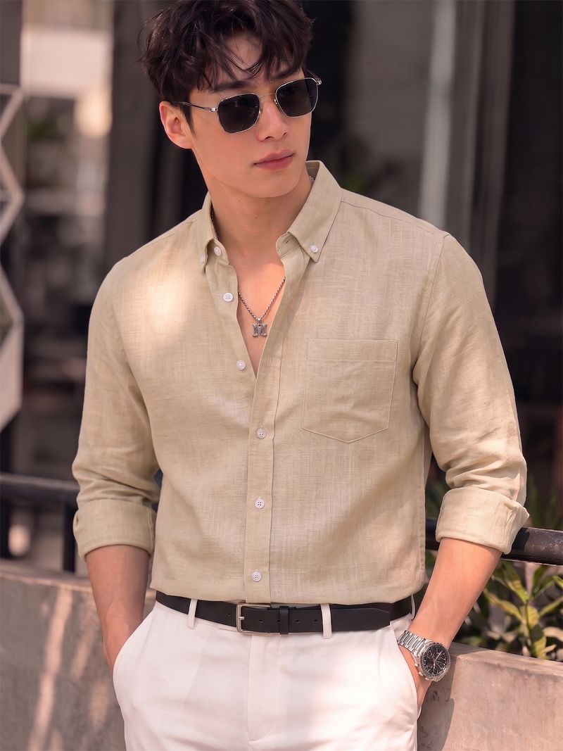 Nat Jastica Men Regular Fit Solid Button Down Shirt - Image 5