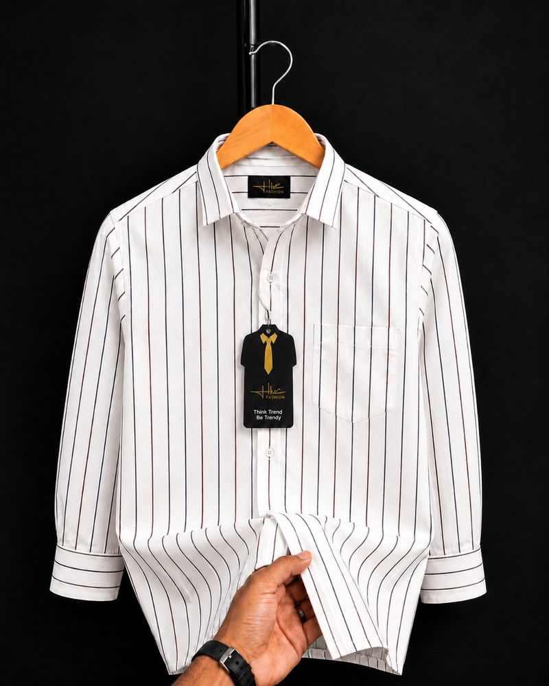 HKV FASHION Men Regular Fit Striped Shirt - Image 2