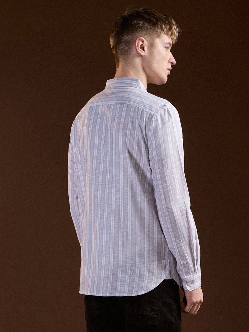THE BEAR HOUSE Men Slim Fit Striped Casual Shirt - Image 4