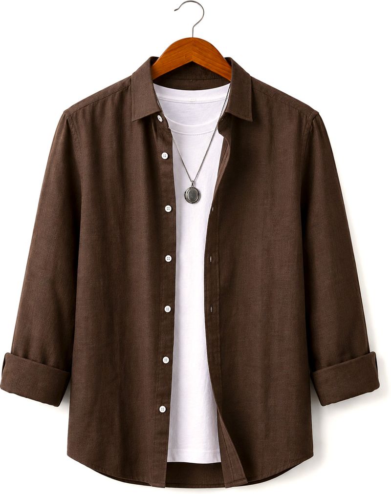 INDIAN GARRAGE HUB Men Regular Fit Solid Spread Collar Shirt - Image 2