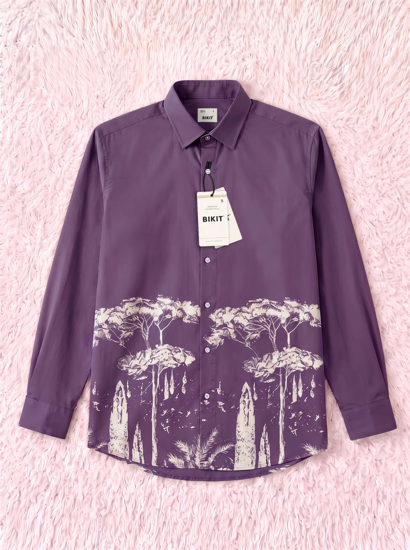 BIKIT Men Regular Fit Printed Mandarin Collar Casual Shirt - Image 2