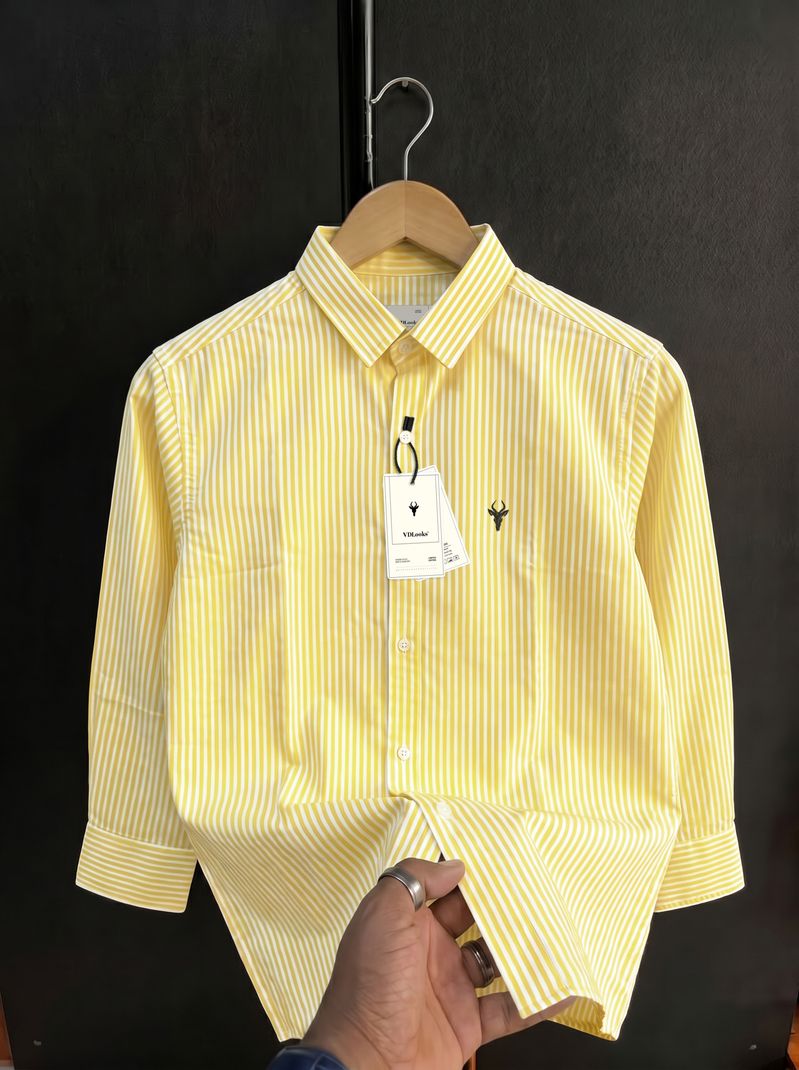 vdlooks Men Regular Fit Striped Spread Collar Casual Shirt - Image 2
