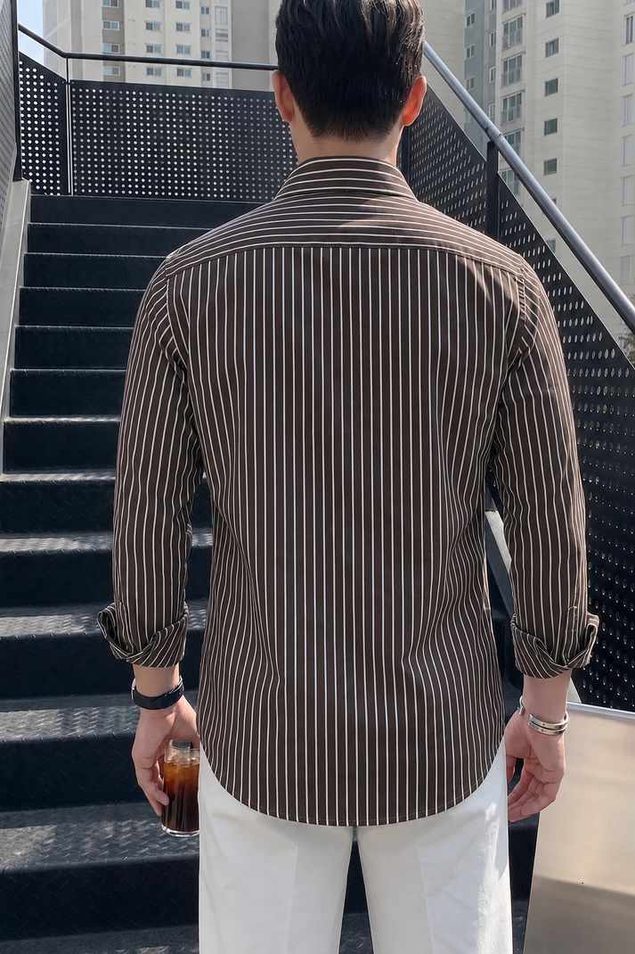 HKV FASHION Men Regular Fit Striped Shirt - Image 3