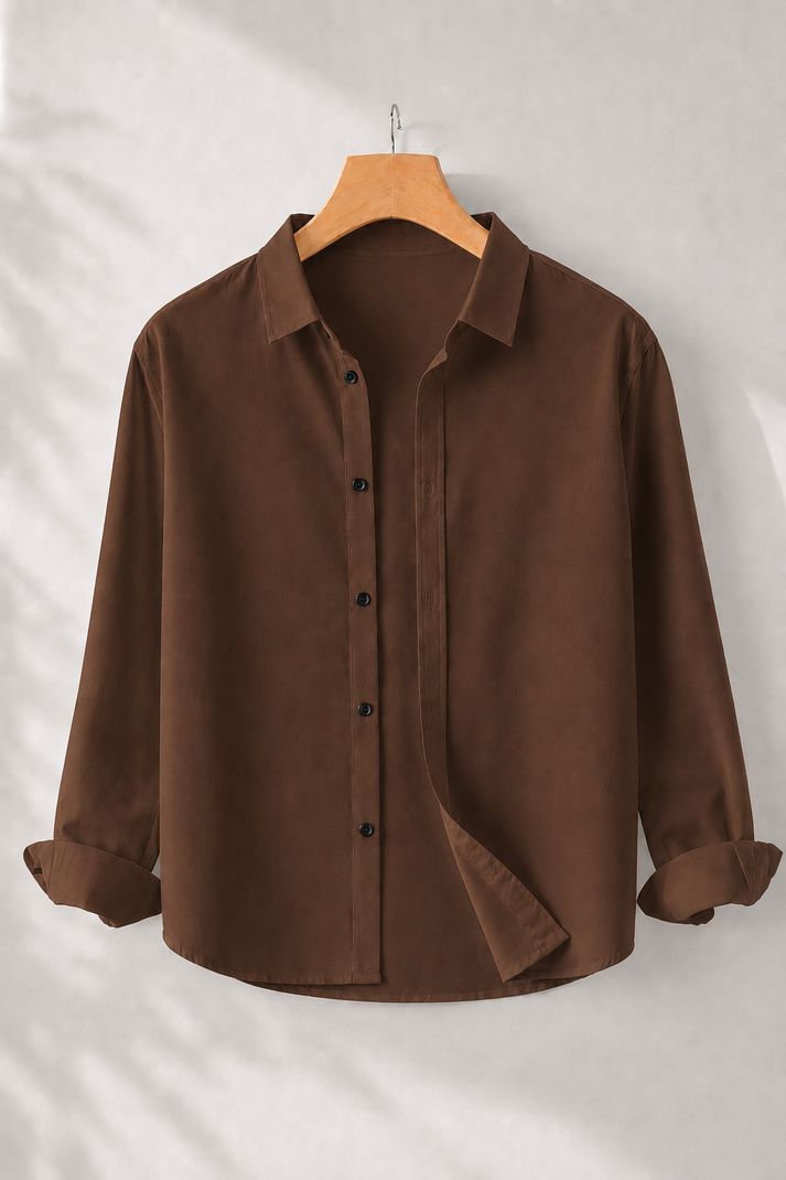 mozero Men Regular Fit Solid Spread Collar Shirt - Image 3