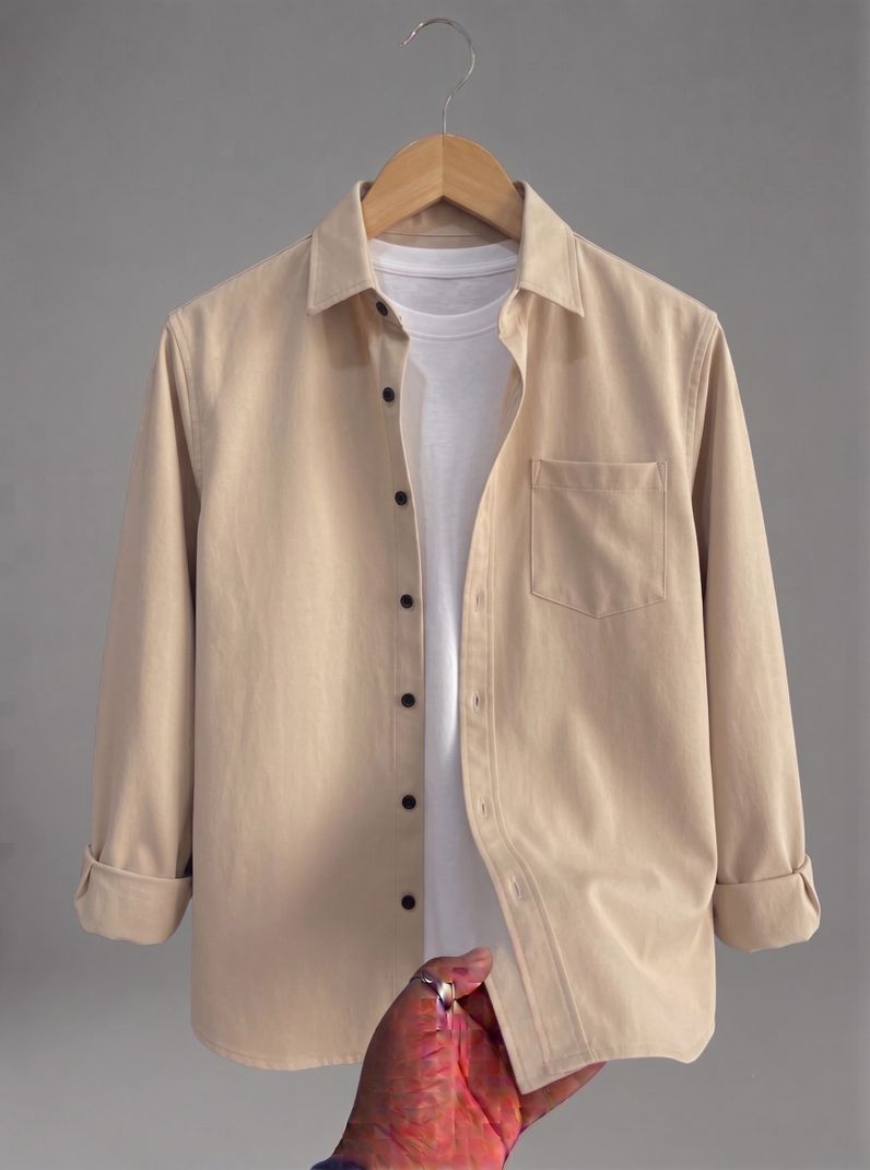VebNi Men Regular Fit Solid Spread Collar Casual Shirt - Image 5