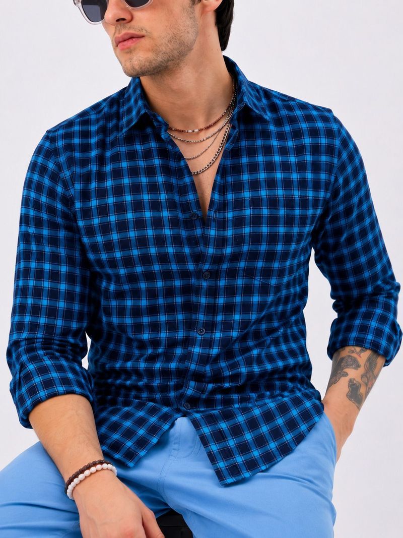 YOUTH FIRST INDIAN BRAND Men Checkered Casual Shirt - Image 5