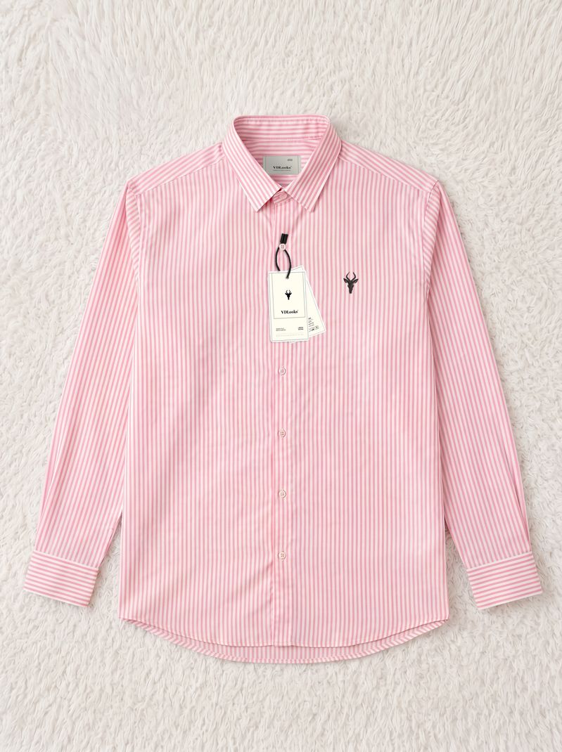 vdlooks Men Regular Fit Striped Spread Collar Casual Shirt - Image 3