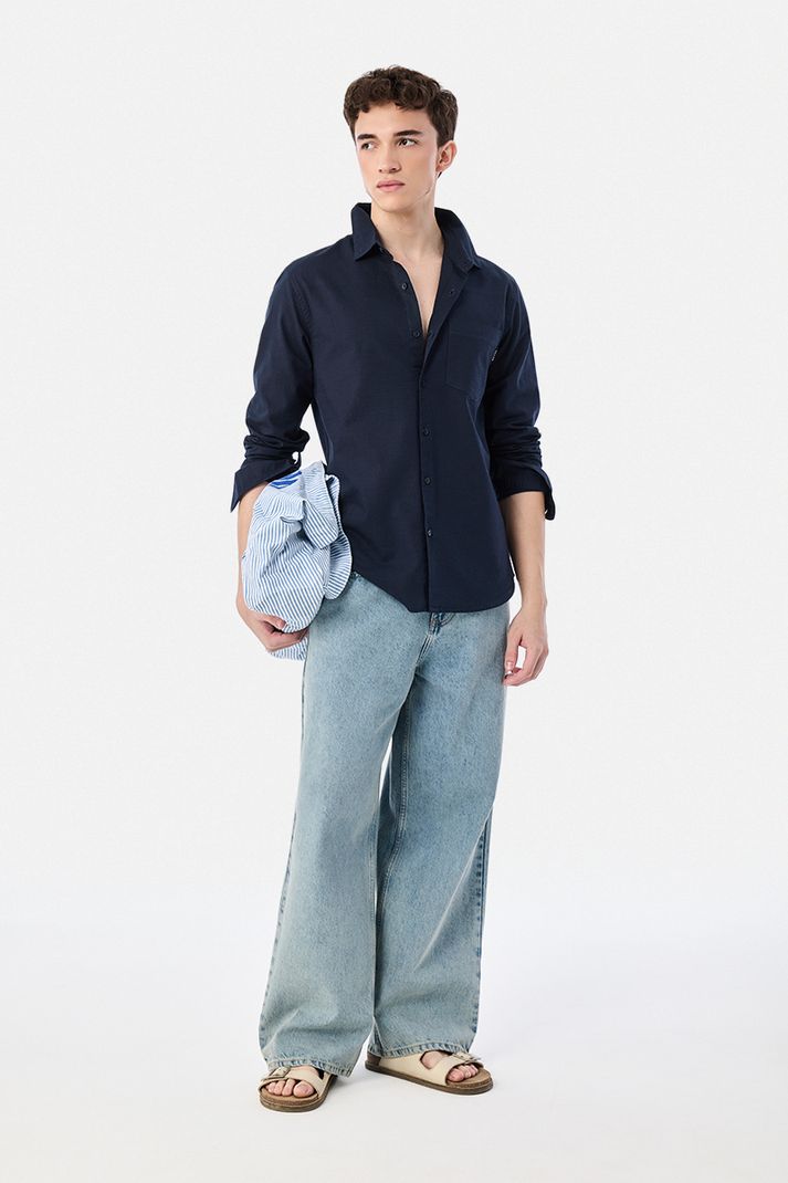 Snitch Men Regular Fit Solid Spread Collar Shirt - Image 3