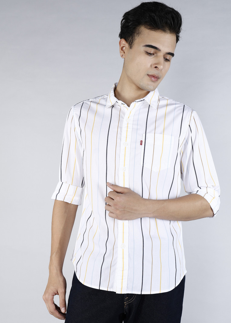 Men Slim Fit Striped Casual Shirt