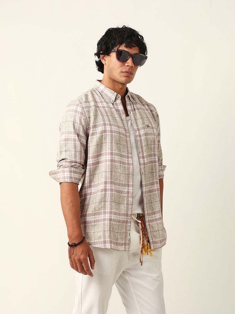 THE BEAR HOUSE Men Slim Fit Checkered Shirt - Image 6