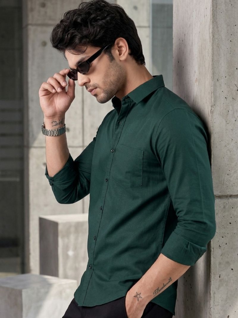 NIVICK Men Regular Fit Solid Spread Collar Formal Shirt - Image 5