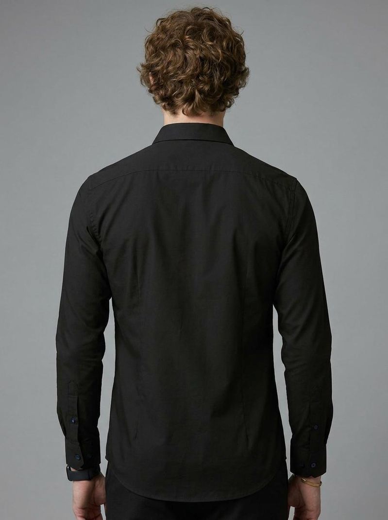 kevaens Men Regular Fit Solid Spread Collar Shirt - Image 3