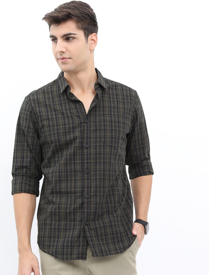 HIGHLANDER Men Slim Fit Checkered Shirt - Image 2
