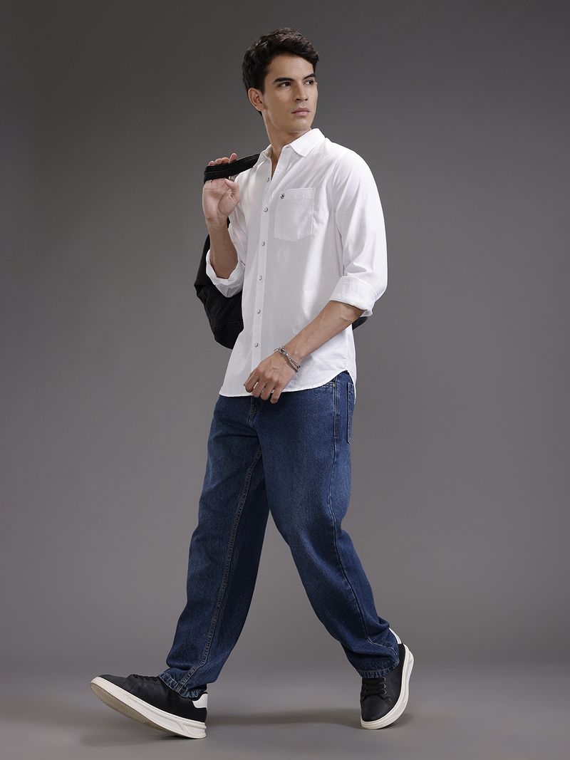 WROGN Men Regular Fit Solid Spread Collar Shirt - Image 5