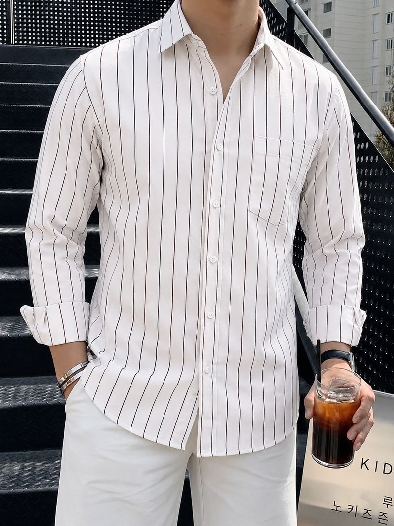 HKV FASHION Men Regular Fit Striped Shirt - Image 5