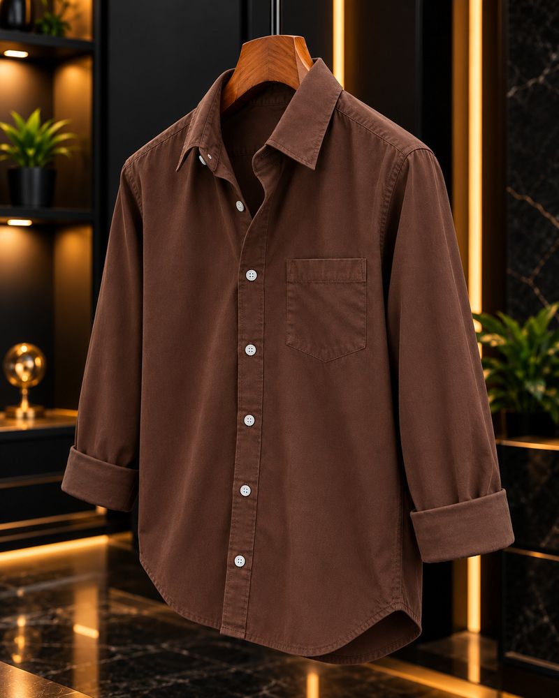 FUBACK Men Regular Fit Solid Spread Collar Shirt - Image 4