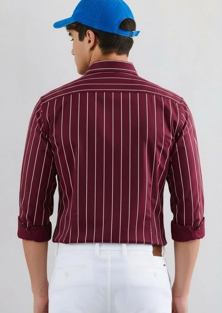 METRONAUT Men Slim Fit Striped Casual Shirt - Image 5