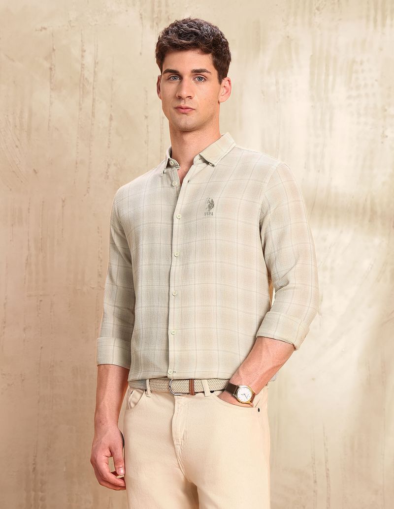 U.S. Polo Assn. Denim Co. Men Regular Fit Checkered Shirt - Image 2