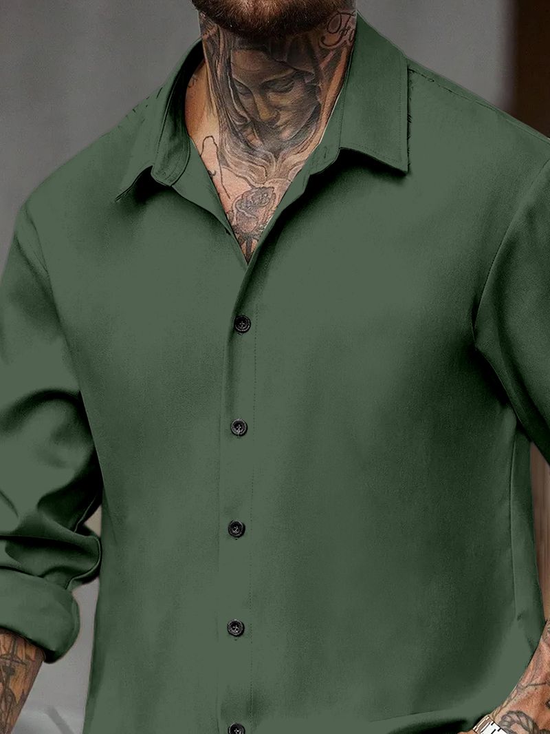 DarkSquare Men Regular Fit Solid Spread Collar Casual Shirt - Image 5