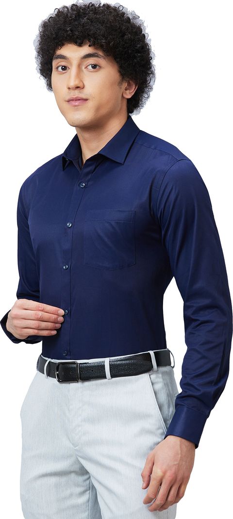 PARK AVENUE Men Slim Fit Solid Spread Collar Shirt - Image 5