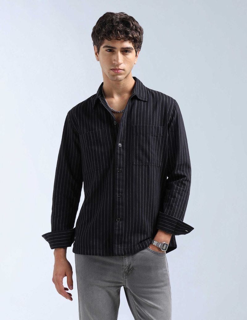 FLYING MACHINE Men Relaxed Fit Striped Shirt - Image 2