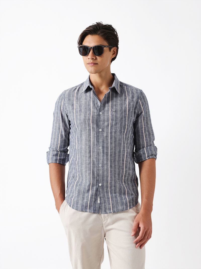 THE BEAR HOUSE Men Slim Fit Striped Casual Shirt - Image 2