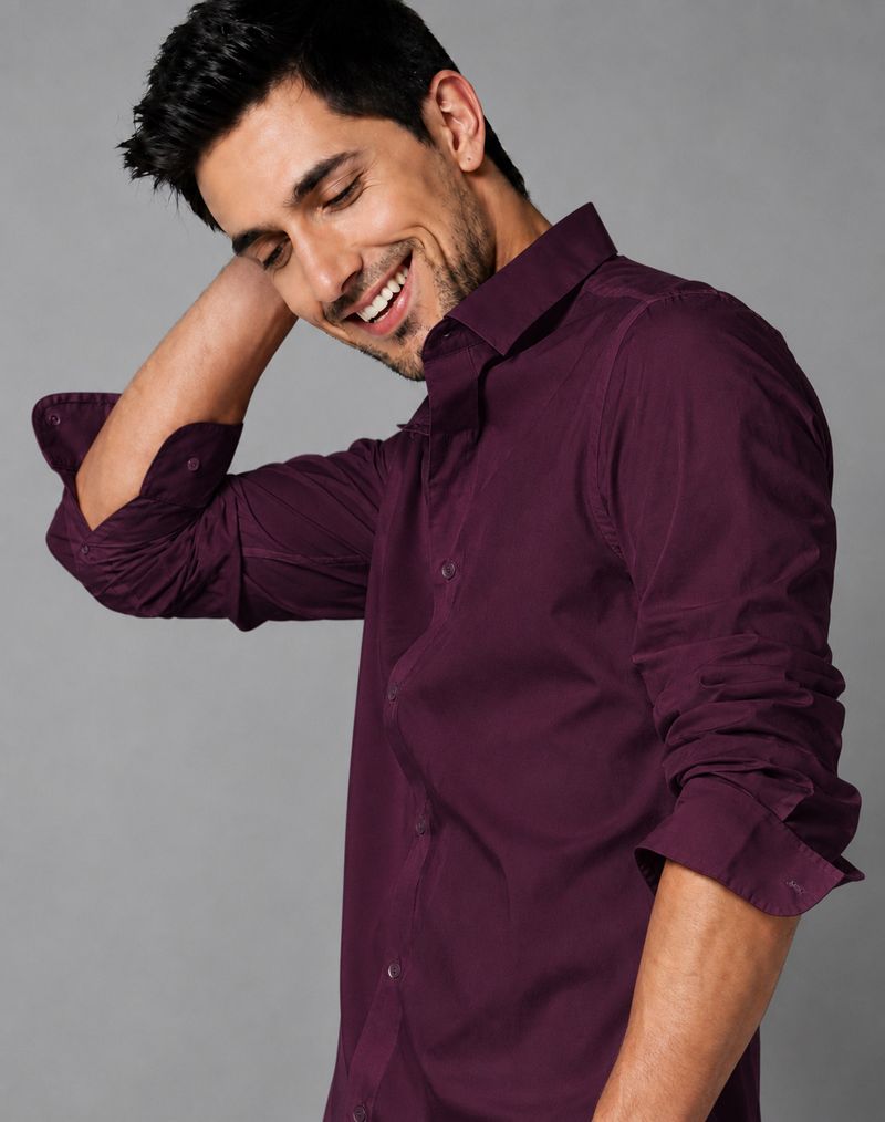METRONAUT Men Regular Fit Solid Spread Collar Shirt - Image 4