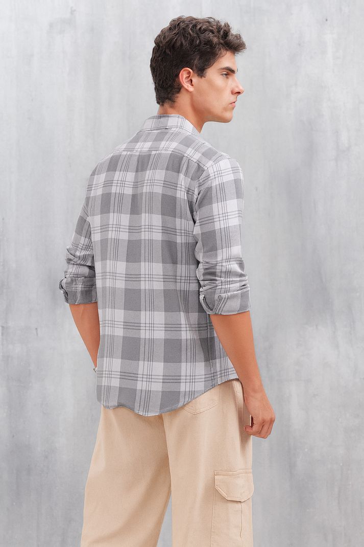SHIRTZONE Men Slim Fit Checkered Shirt - Image 4