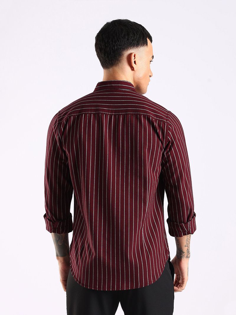 HERE&NOW Men Regular Fit Striped Casual Shirt - Image 4