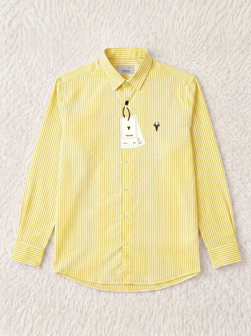 vdlooks Men Regular Fit Striped Spread Collar Casual Shirt - Image 3