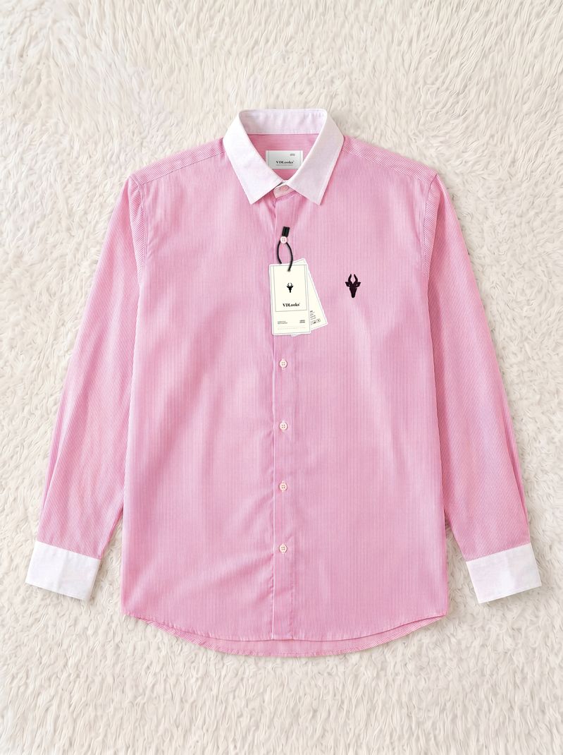 vdlooks Men Regular Fit Striped Spread Collar Shirt - Image 5