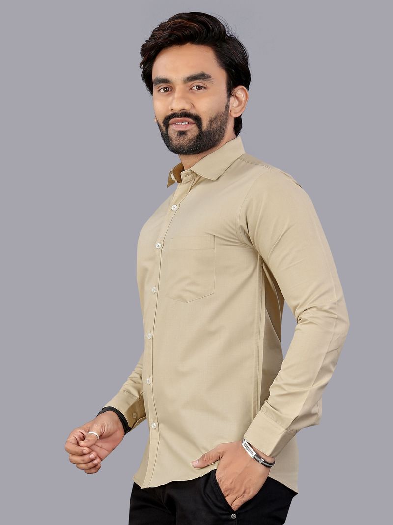 MILDIN Men Slim Fit Solid Spread Collar Formal Shirt - Image 5