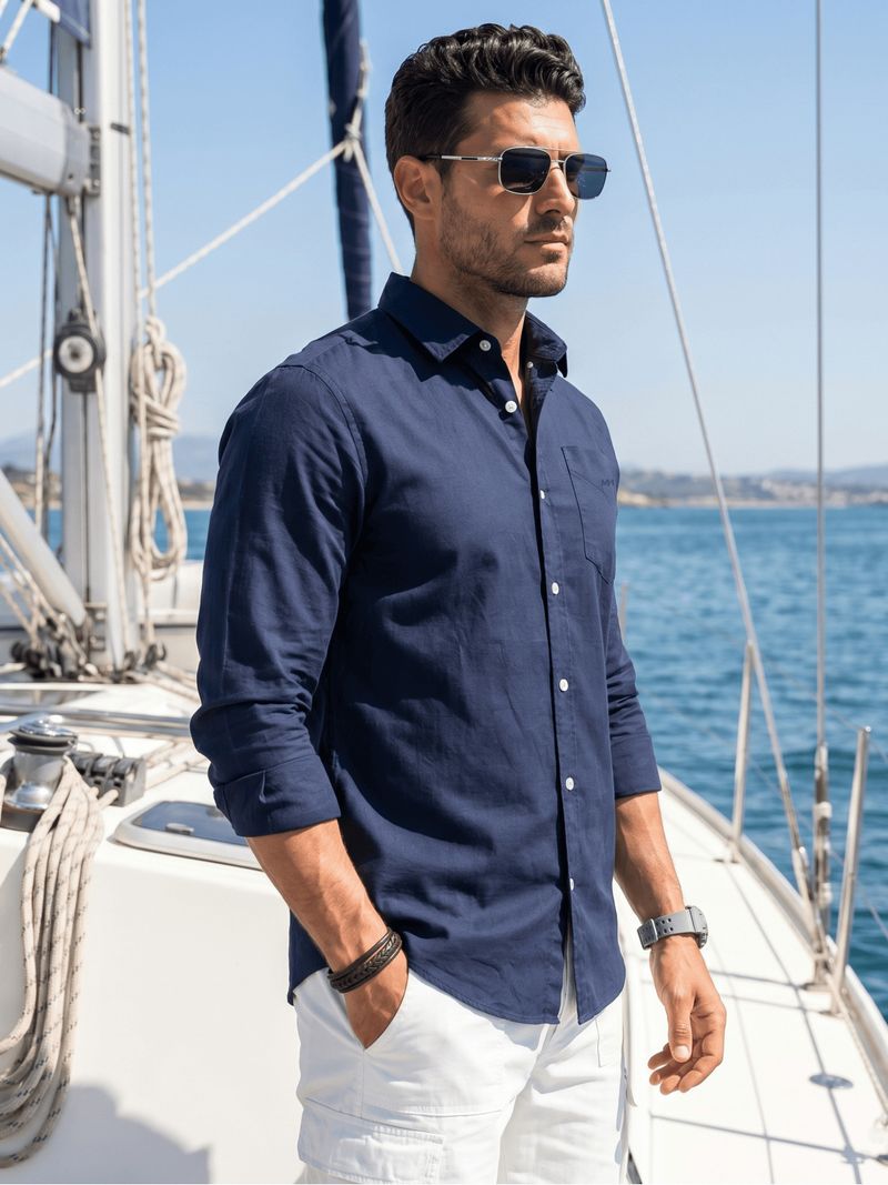 Mast & Harbour Men Regular Fit Solid Spread Collar Shirt - Image 4