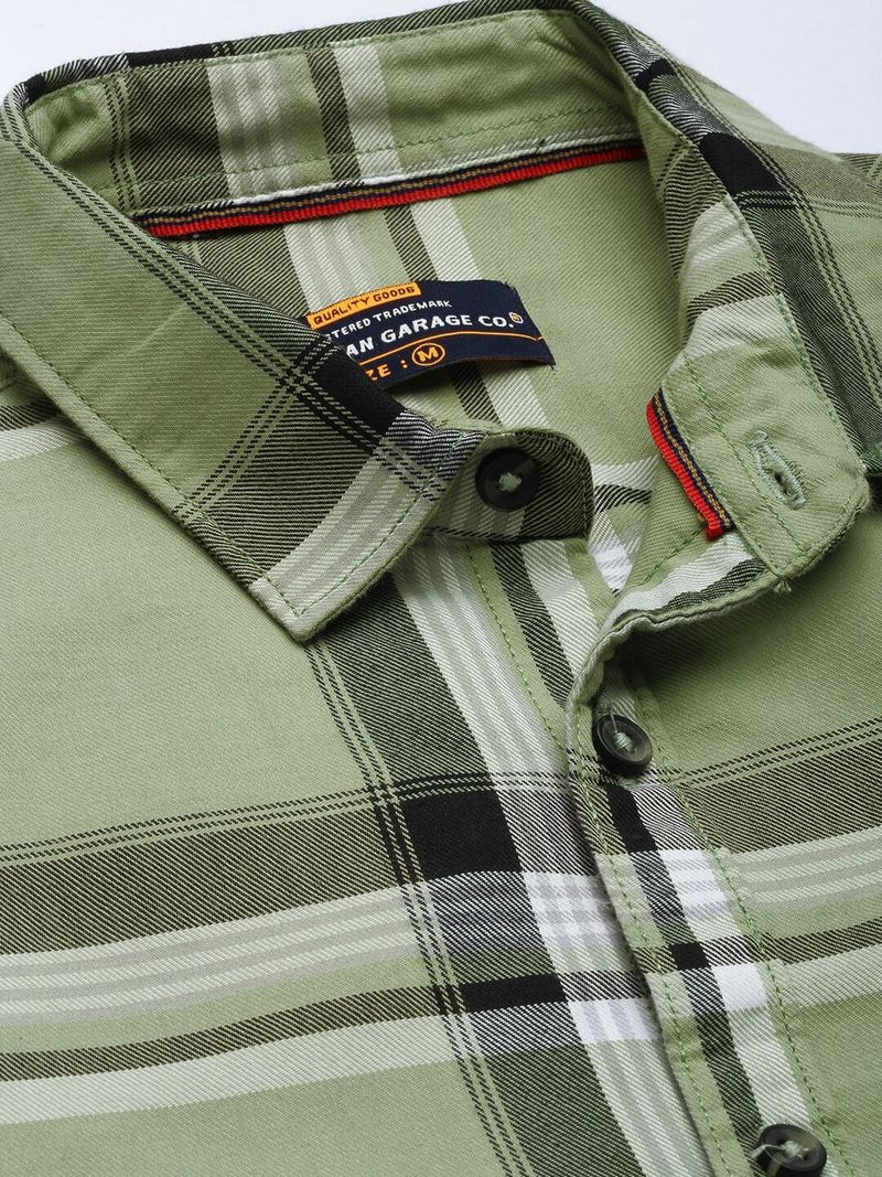 The Indian Garage Co. Men Slim Fit Checkered Shirt - Image 4