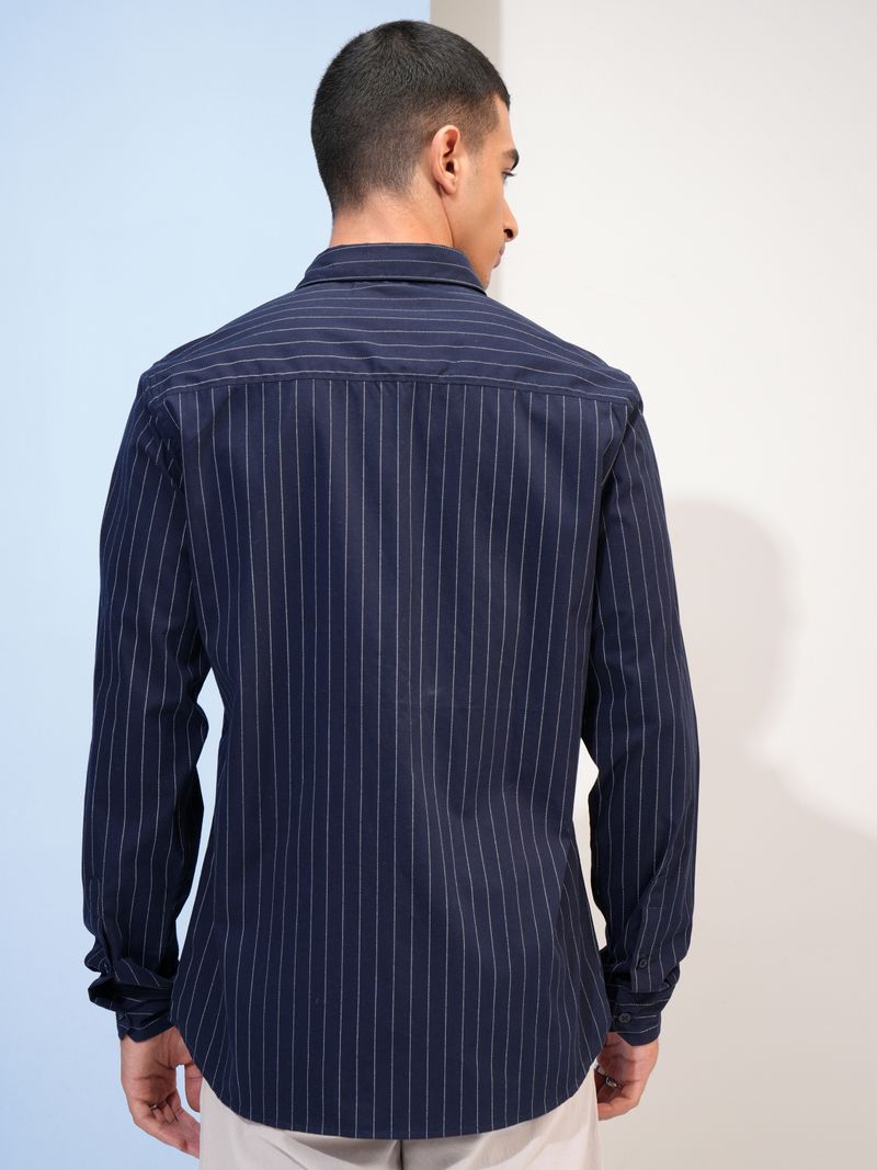 HIGHLANDER Men Relaxed Fit Striped Shirt - Image 4