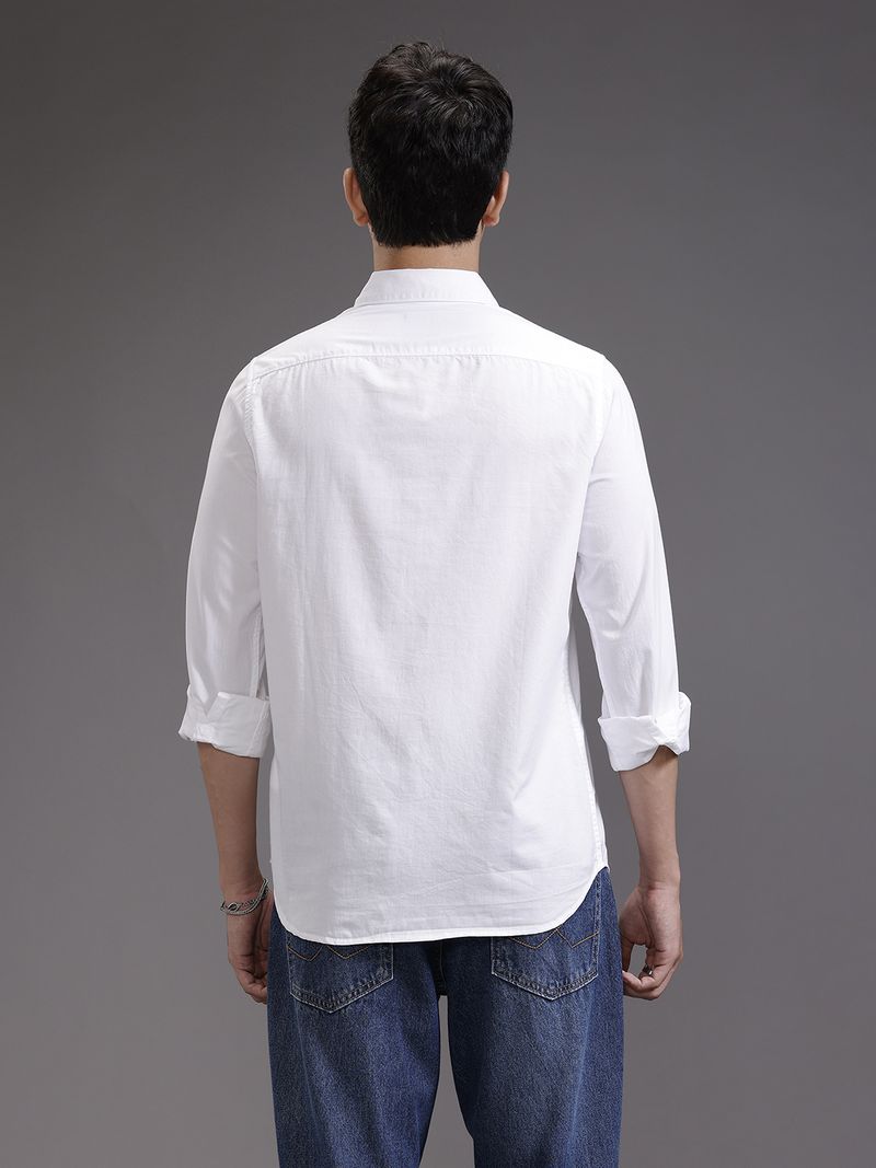 WROGN Men Regular Fit Solid Spread Collar Shirt - Image 6
