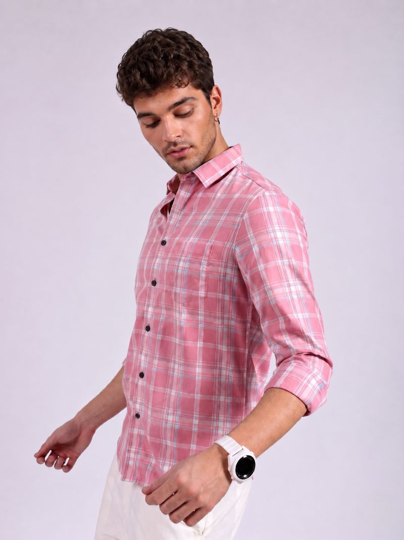 YELLOWDASH Men Regular Fit Checkered Spread Collar Casual Shirt - Image 5
