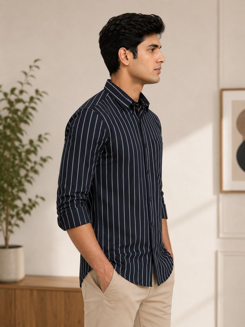 FUBAR Men Slim Fit Striped Shirt - Image 6