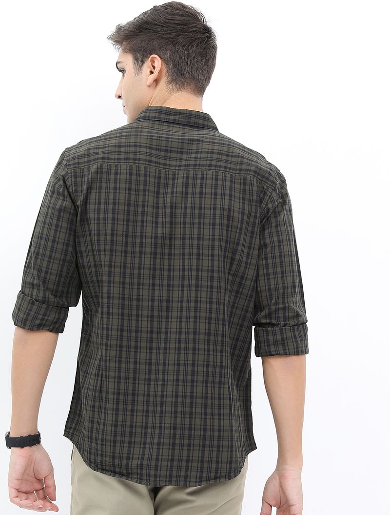 HIGHLANDER Men Slim Fit Checkered Shirt - Image 5