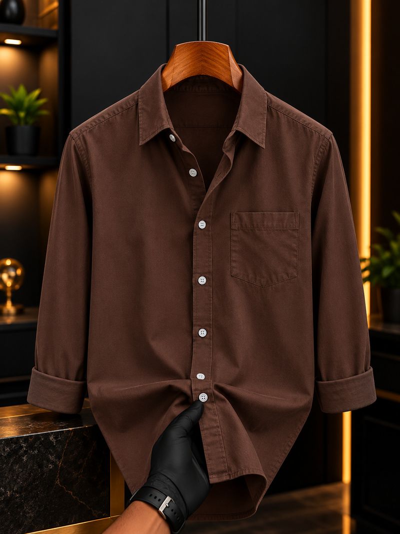 FUBACK Men Regular Fit Solid Spread Collar Shirt - Image 2