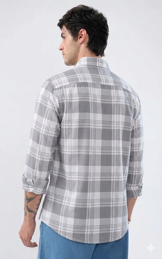 SHIRTZONE Men Regular Fit Checkered Shirt - Image 3