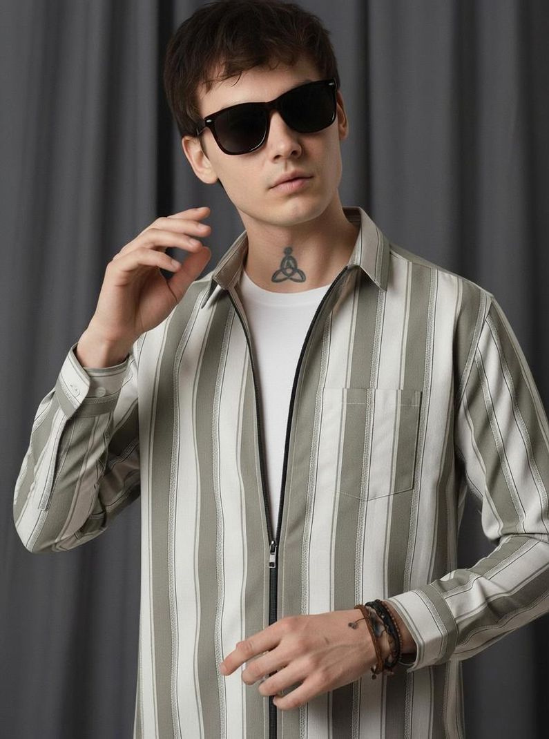 Surhi Men Regular Fit Striped Shirt - Image 2