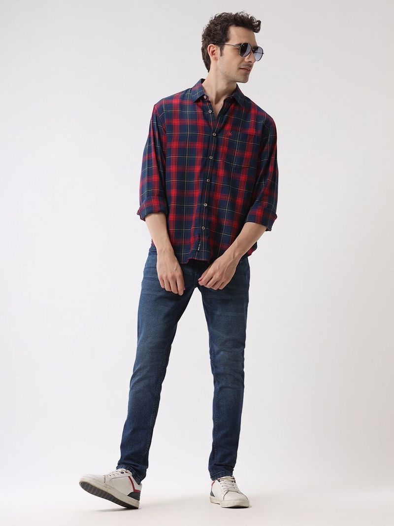 WROGN Men Slim Fit Checkered Casual Shirt - Image 6