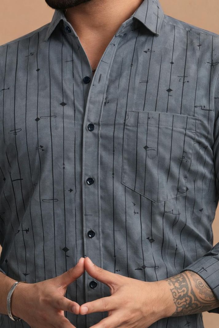 Erica Men Regular Fit Striped Spread Collar Shirt - Image 6