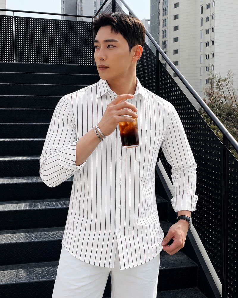 HKV FASHION Men Regular Fit Striped Shirt - Image 4