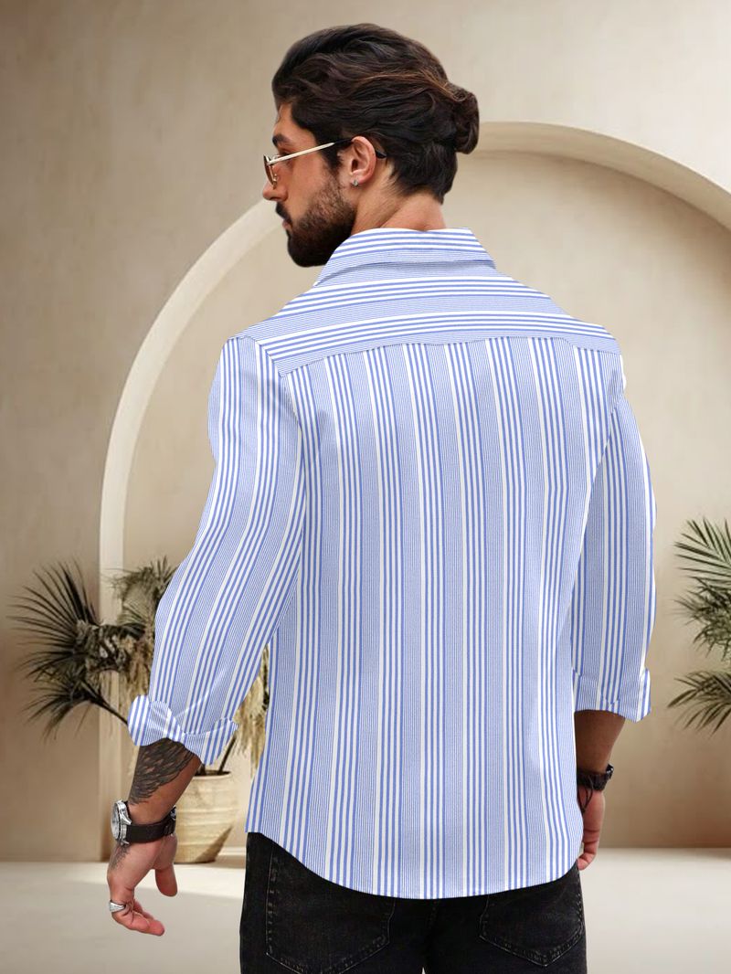 Nofilter Men Regular Fit Striped Spread Collar Shirt - Image 4