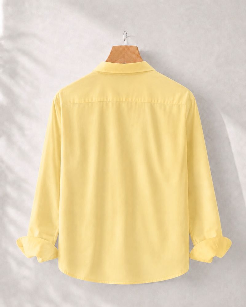 GLOREN Men's Solid Casual Spread Shirt - Image 5